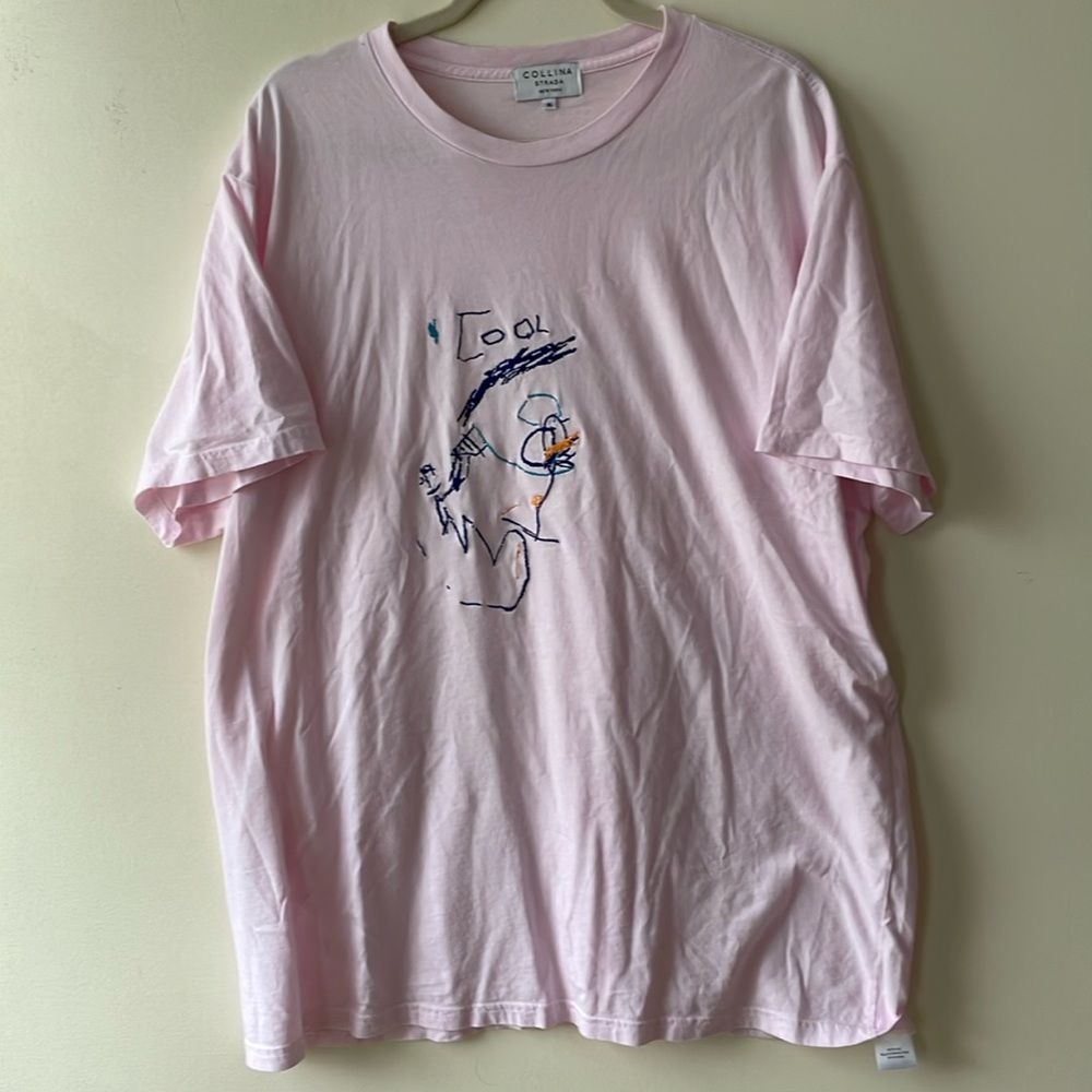 Collina Strada t shirt pink size xl cool embroidered